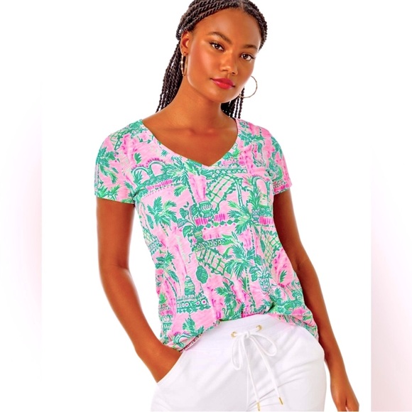 Lilly Pulitzer Tops - 🌺 SOLD - Lilly Pulitzer Etta Scoop Neck Top - Size Large - NWT